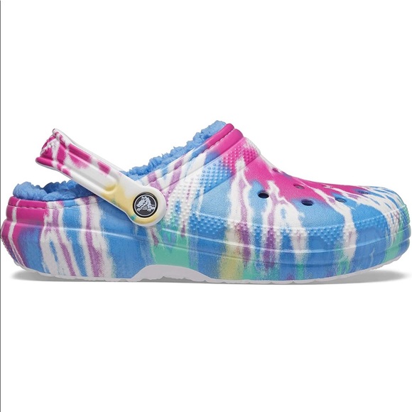 Crocs Unisex Adult Classic Rainbow Festival Lined Clogs in Powder Blue/Multi - Picture 4 of 6